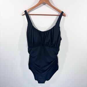 Caribbean Sand black one piece bathing suit